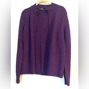 Vintage Le Roy Knitwear Open Front Cardigan. Purple Size Large